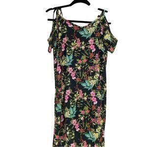 NSR Nordstrom Floral Cold Shoulder Midi Dress Womens S Ruffled Romantic Summer